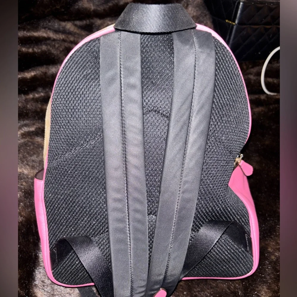 Coach Signature Canvas and Pink Leather Backpack